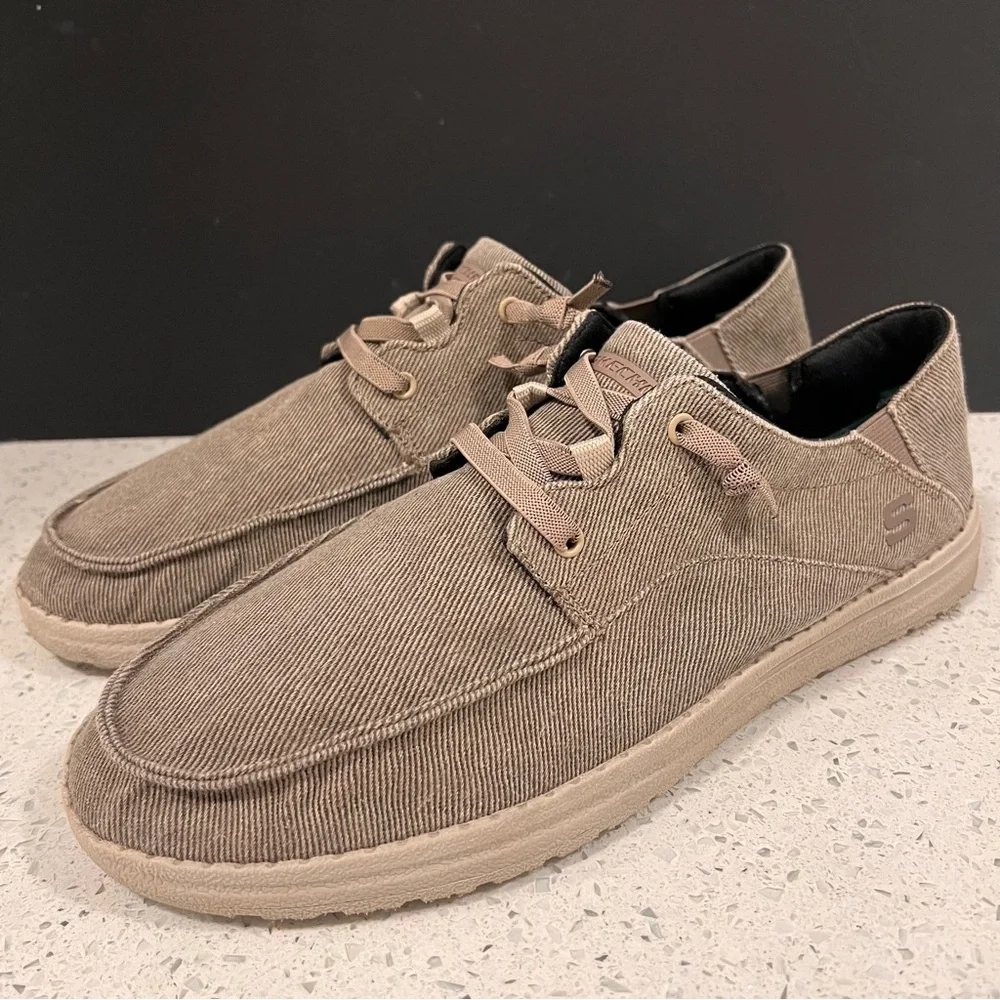 SKECHERS Volgo Slip On Sneakers Casual Slip-On Loafers Brown Beige Size 11.5